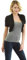 AmélieBoutik Damen Bolero Plissee Seiten Kurzarm - Schwarz - X-Klein