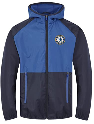 Chelsea FC - Herren Wind- und Regenjacke - Offizielles Merchandise - Dunkelblau & Royalblau - 3XL