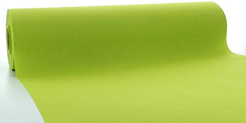Mank Airlaid Tischläufer 40 cm x 24 m | Gastronomie | Tischdecken-Rolle stoffähnlich | praktische Einmal-Tischdecke | Uni | Neutral | 1 Stück | (Kiwi)