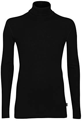 Dilling Herren Rollkragen Shirt aus 100% Bio Merinowolle Schwarz L