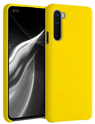 kwmobile Hülle kompatibel mit OnePlus Nord Hülle - Silikon Handy Case - Handyhülle weiche Oberfläche - kabelloses Laden - Strahlend Gelb