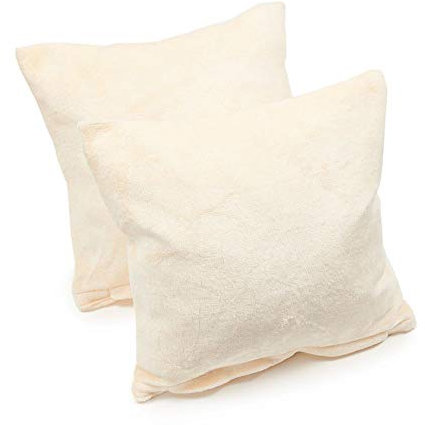 MALIKA Set 2er Kissenbezug Cashmer Touch Fleece Kissenhlle Sofakissen Kopfkissenbezug Kissenbezug Couchkissen, Gre:50 x 50 cm, Designe:Creme