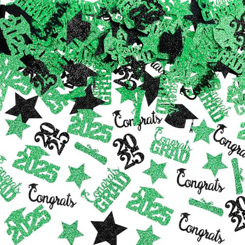Schwarz und Grün 2022 Graduation Tisch Konfetti für 2022 Abschlussfeier Party Dekoration