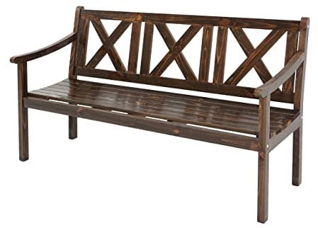 Mendler Gartenbank Kopenhagen, Sitzbank Parkbank Holzbank, 3-Sitzer Gastronomie-Qualität Massiv-Holz 160cm - Dunkelbraun