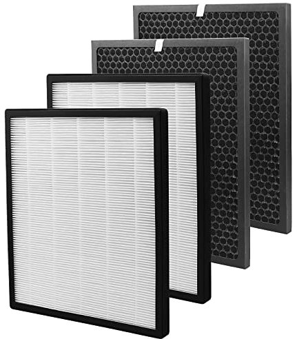 LV-PUR131 Ersatzfilter kompatibel mit LEVOIT LV-PUR131 und LV-PUR131S Luftreiniger, LV-PUR131-RF, 2 Stück True HEPA und Aktivkohlefilter (2 HEPA + 2 Kohlefilter)