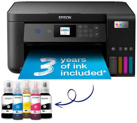 Epson EcoTank ET-2851 A4 Multifunction Air Print and Wi-Fi Ink Tank Printer with double sided printing, Up To 3 Years Of Ink Included