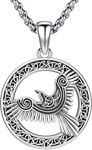 Wikinger Halskette 925 Sterling Silber Adler Anhänger keltischer Knoten Adler Halskette Wikinger Schmuck, Festliche Geschenke für Herren Damen