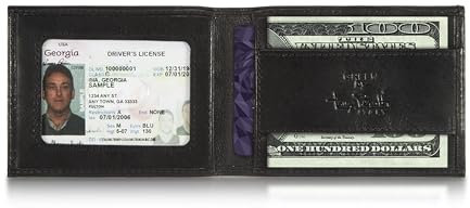 Tony Perotti Ultradünne RFID-Geldbörse aus italienischem Leder für Herren – Vordertasche mit Geldklammer und Kreditkartenfächern und Ausweisfenster – umweltfreundlich gegerbtes Vollnarbenleder,