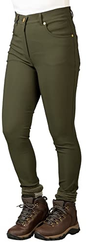 Rydale Ladies Walking Trousers Softshell Water Resistant Women's Hiking Trouser Outdoor Pants 2 Colours (Khaki, 12)