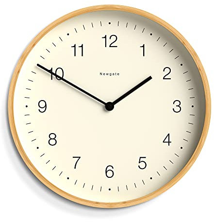 NEWGATE® Mauritius wanduhr | Skandinavisch inspirierte Bambusuhr | 38 cm | Modernes, minimalistisches Design für Küche, Wohnzimmer oder Büro