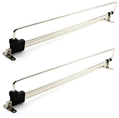 DOJA Barcelona | Percheros Extraibles | Pack 2 | Barra Armario Extensible | 450mm | en Acero | Perchas Ropa | para Armarios Dormitorio, Organizador Armario Ropero, Barra Colgar Ropa, Colgador Ropa