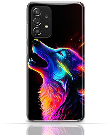 CoverHeld Hülle für iPhone 6 / 6s Handyhülle Schutzhülle aus Silikon TPU Softcase mit Motiv 3508 magischer Wolf Neon Farben bunt