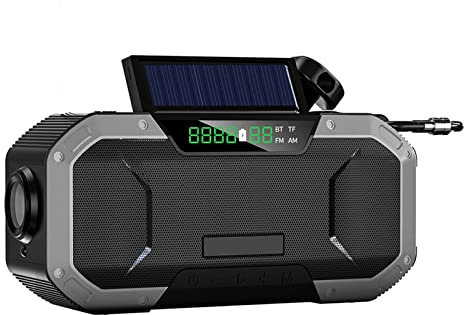 Radio à manivelle Solaire Wind Up Radio LED Lampe de Poche, Radio AM/FM d'urgence Portable avec Chargeur de téléphone USB pour Le Camping en Plein air Domestique, la randonnée
