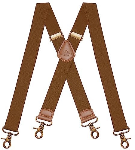 Dresime Hosenträger für Herren mit 4 starken Haken-Clips, X Form elastisch einstellbar Hosenträger für Männer und Damen Arbeitshosen Stark Motorradhose Overalls Jeans