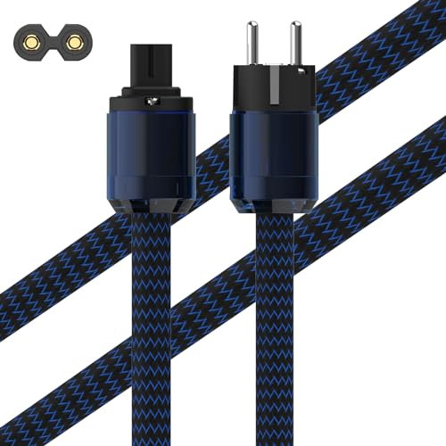 Monosaudio Hi-End EU versione C7 cavo di alimentazione a 2 poli figura 8 cavo di alimentazione OFC schermato cavo di alimentazione 12AWG per DVD/amplificatore/decodificatore/subwoofer/AMP (3.3FT/1M)