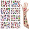 8 Blätter Spider Tattoo Sticker, Aufkleber Set Kinder, Kinder Tattoo, Aufklebe Tattoos Set, Temporäre Tattoos Set, Waterproof Stickers, wasserdichte Kindertattoos