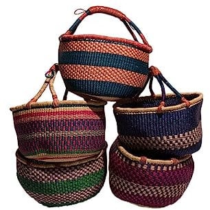 EINKAUFSKORB/Ghana-Korb/BOLGA RUNDKORB CA. 35CM - Handarbeit - FAIR Trade