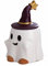 KKGUD Novelty Tea Cup, Ceramic 11oz Halloween Coffee Mug with Lid- Friendly Ghost (White)