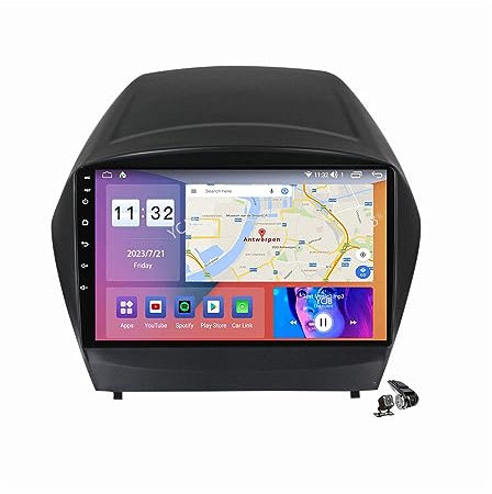 YCJB Android 12.0 Autoradio Stereo Navi für Hy-undai IX35 2009-2015 Sat GPS Navigation 10 Zoll Touchscreen Multimedia Player FM BT Receiver mit 4G 5G WiFi SWC DSP Carplay,M400s