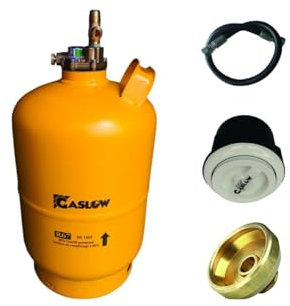 Gaslow Pack Bouteille GPL Rechargeable 6Kg + Lyre + Boîte de Transfert Blanc + Adaptateur France/Italie