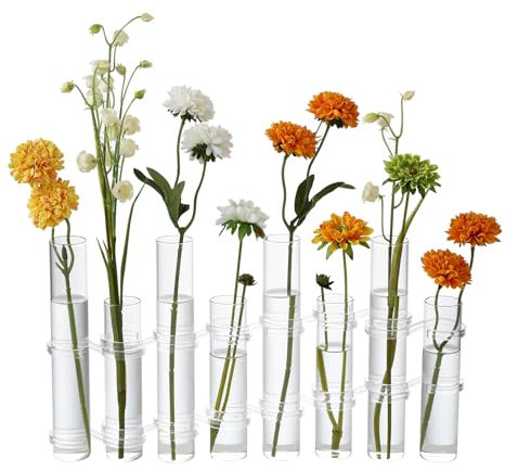 Dinyeo Klappbare Blumenvase verschiedene Höhen Klarglas Zylinder Glas Faltbare Vase Reagenzglas Anzuchtstation