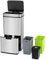 LIFEZEAL 72 L Cubo de basura de 4 compartimentos, Apertura automática, Acero inoxidable, Papelera de cocina de interior, Cubo de basura con sensor de 2 niveles