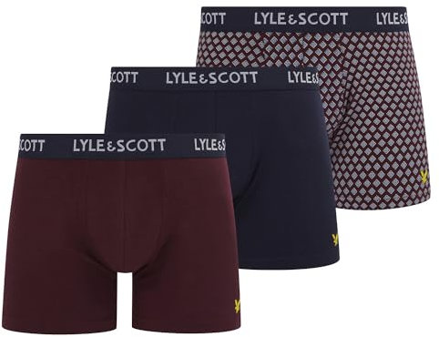 Lyle & Scott Boxershorts Herren - Hochwertige Baumwollslips - Bequeme Underwear für Männer - Klassische Herren Unterhosen im 3er Pack