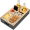 Couchbar Snackbox mit Getränkehalter, Sofatablett Snackschale mit 2 Snackschalen 2 Untersetzer 1 Flaschenöffner, Snackbox Organizer Flaschenhalter