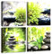 CHDITB 4 Stück,40 * 40cm,Grüne Zen Wandkunst,Wellness Pflanzen Poster,Asien Wellness Zen Spa Bilder,Steinpyramide Steine Bambus Wandkunst Entspannung,Moderne Wandbild für Büro Schlafzimmer Wohnzimmer