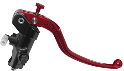 Pompa Freno - Lavorata CNC - 16X16 Con Corpo Pompa Anodizzato, Leva Fissa Lunga Rossa (Pomello+Leva) per KTM SX (CC 125) 2023-2025