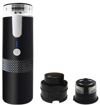 ZbOLi Caffettiera elettrica per Auto da 170 ML, caffettiera Portatile, caffettiera da Viaggio Piccola Ricaricabile Tramite USB con Capsule macinate e Tazza K caffè Manuale per Viaggi, Campeggio