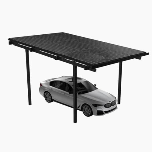 Solar Carport Halterung 5x3 m, Doppelcarport für Sonnenkollektor, Überdachung aus Aluminium für Hof, Unterstand für Autos, freistehende Montage,Schwarz