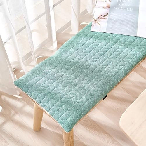 Hruile Waschbare Sitzkissen für Esszimmerbank, Gartenbank, rechteckig, Veranda, Terrassensitzmatten, Erkerfenster-Matten für Innen- und Außenbereich, Möbel, Sofa (160 x 30 x 3 cm, Grün)