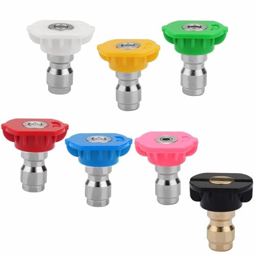 Boquillas para Hidrolimpiadora a Presión, Boquillas de Conexión Rápida, Boquilla Lavadora a Presión, para Limpieza de Automóviles y Jardinería, 7 Piezas