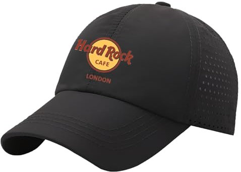 Ovlize Baseball Caps Für Herren Ha-rd Ro-ck Ca-fe,Verstellbare Cap Sonnenhute,Erwachsenen Mütze Für Alle Jahreszeiten, Baseballcap(Black)