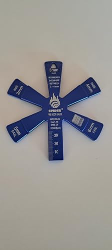 Fire Door Gap Gauge, Aluminium Measuring Tool with Laser Etched Markings, Blue