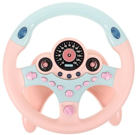 TOGEVAL Volant Jouet De Voiture Grand Modèle Base Ventouse, Rotation 360° Musicale Pour Garçon Et Filles, Accessoire De Conduite Simulée, Jeu Intérieur Garçon Et Filles, Présent Toute Saison