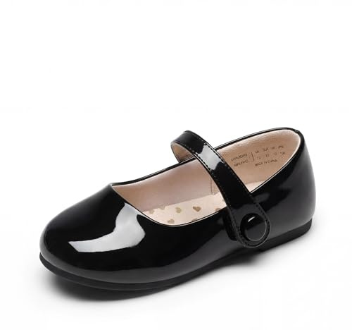 DREAM PAIRS Girls School Ballet Flats | Arch Support Insole, Foam Padded Heel No Rub, Roomy Toe Growing Feet, Classic School Look