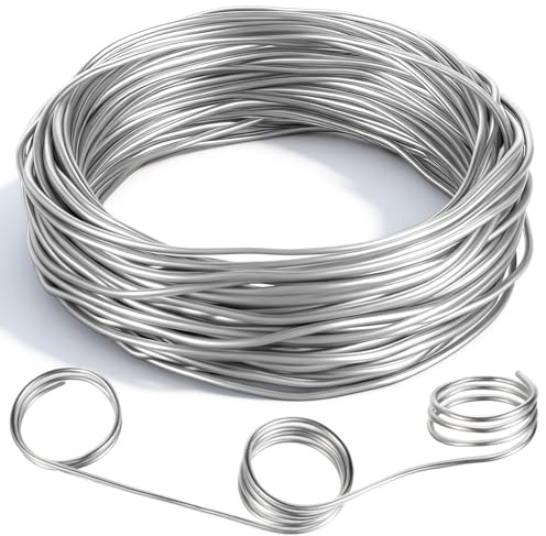 20mx1.5mm Basteldraht, Biegbar Flexibel Silber Aluminiumdraht, Schmuckdraht, Silberdraht zum Basteln Für DIY Projek, Schmuckherstellung, Heimdeko, Blumenbasteln (Silber)