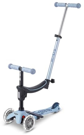 Micro, Mini2Grow 2.0 LED, mitwachsender, 3-Rad-Kinderroller, 1–6 Jahre | 4-in-1 Scooter, verstellbare T-Stange und Sitz, 3-Rad-Gewichtslenkung, LED PU-Räder, Schweizer Entwicklung
