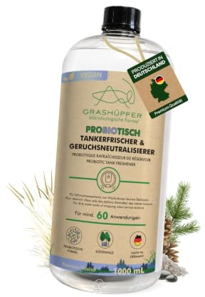 GRASHÜPFER® Tankerfrischer für Wischroboter-Schmutzwassertanks [PROBIOTISCH] – Eliminiert muffige Gerüche im Schmutzwassertank biologisch [KÜSTENWALD-DUFT] - 1000 ml