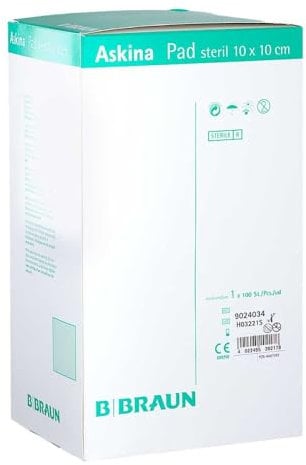 ASKINA Pad Wundauflage 10x10 cm nicht haftend 100 St