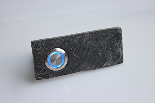 Designer Türklingel Klingel Klingelplatte aus Schiefer mit einem Premium Taster