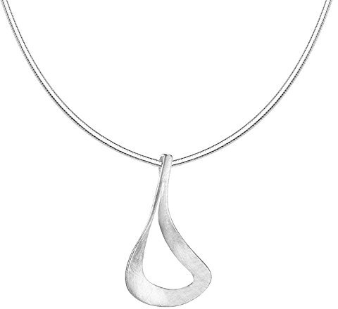 Vinani Anhänger Schlaufe gebürstetmit Schlangenkette 40 cm Sterling Silber 925 Kette Italien Schlinge AWS-S40