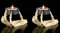 Figuren Shop GmbH Teelichthalter Skeletthand 2er Set - Totenkopf, Fantasy, Gothic, Kerzenständer, Kerzenhalter, Skelett