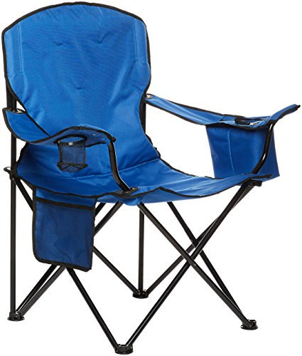 Amazon Basics Camping Chair with Cooler, Blue (Padded) - XL