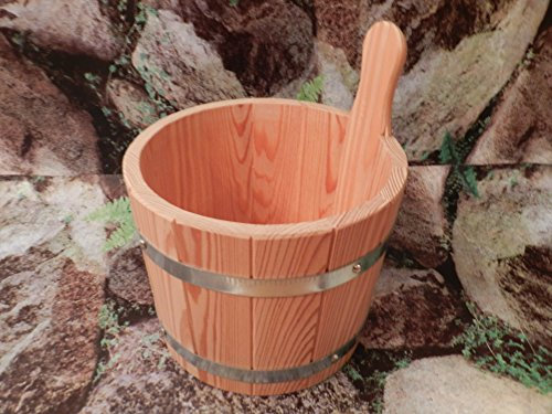 Sauna Aufgusskübel aus Lärchenholz 5Liter