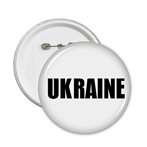 Ukraine Country Nom Noir broches rondes badge Button Vêtements Décoration 5 pcs Cadeau XL multicolore