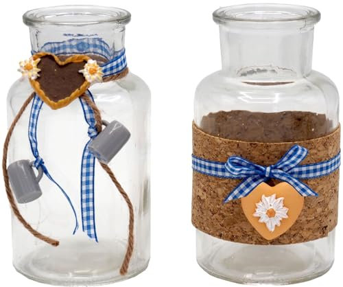 2 Vasen Oktoberfest Bayrisch Blau Tischdeko Deko Party Partydeko