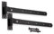 Infinity Decor Cranked or Straight Heavy Duty Hook and Band Iron Gate Hinges Pair - Epoxy Black (2 x 24 CRANKED Hinges)